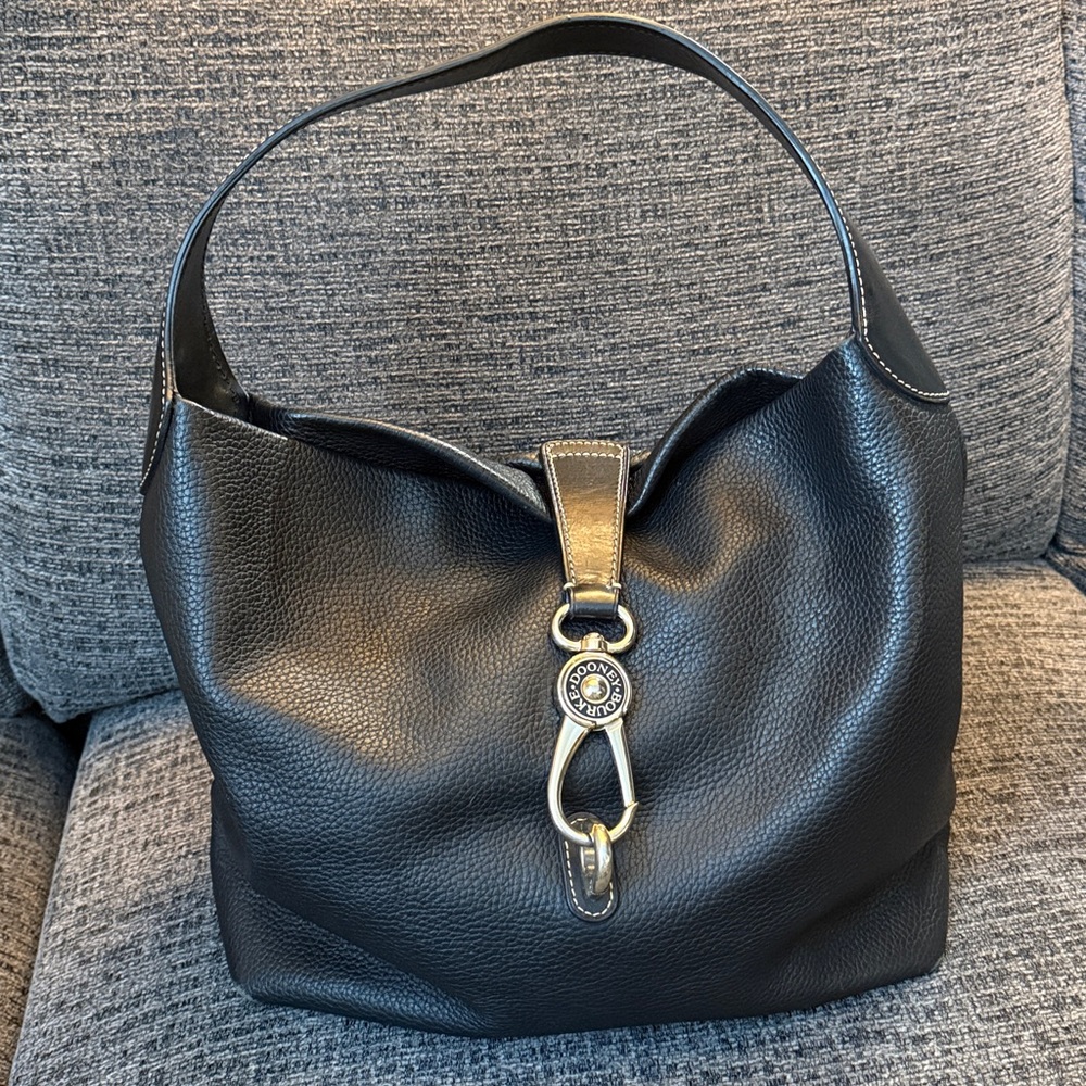 DOONEY & BOURKE Florentine Logo Lock Leather Shoulder Bag